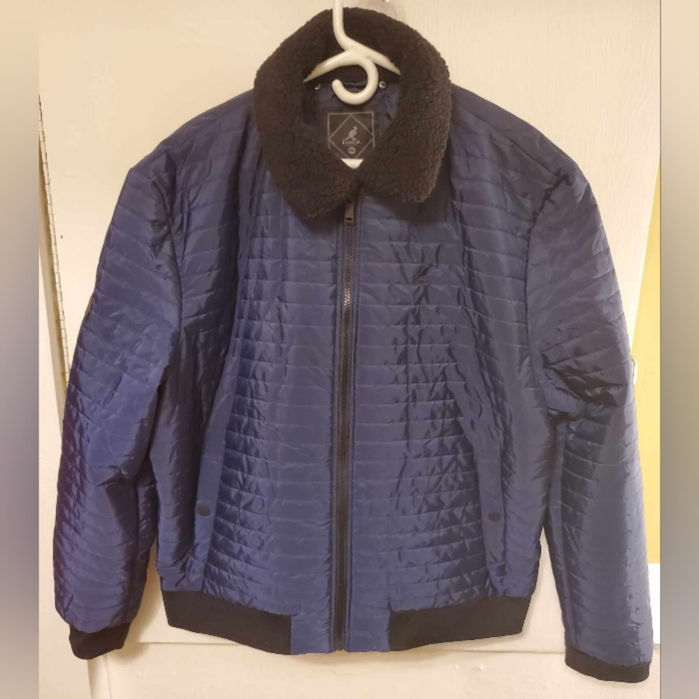KANGOL Bomber Style Jacket In Blue XL